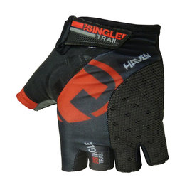 HAVEN Kerékpáros kesztyű rövid ujjal - SINGLETRAIL - piros/fekete