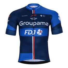 BONAVELO Rövid ujjú kerékpáros mez - GROUPAMA FDJ 2025 - fehér/piros/kék
