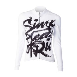 HOLOKOLO Hosszú ujjú kerékpáros mez - STREETBEAT LADY WNT - fehér/fekete