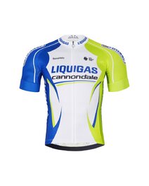 BONAVELO Rövid kerékpáros mez rövidnadrággal - LIQUIGAS CANNONDALE - fekete/kék/zöld