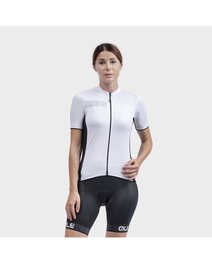 ALÉ Rövid kerékpáros mez rövidnadrággal - COLOR BLOCK LADY - fehér/fekete