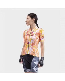 ALÉ Rövid kerékpáros mez rövidnadrággal - PR-S AMAZZONIA LADY - fekete/narancssárga