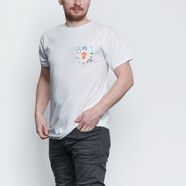 NU. BY HOLOKOLO Rövid ujjú kerékpáros póló - PEDAL BY PEDAL - színes/fehér