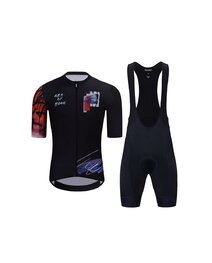 HOLOKOLO Rövid kerékpáros mez rövidnadrággal - SKETCH  - piros/fekete