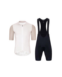 HOLOKOLO Rövid kerékpáros mez rövidnadrággal - PERFORMANCE - fekete/bézs