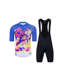 HOLOKOLO Rövid kerékpáros mez rövidnadrággal - VOYAGE - színes/kék