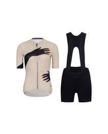 RIVANELLE Rövid kerékpáros mez rövidnadrággal - HANDS LADY  - fekete/bézs