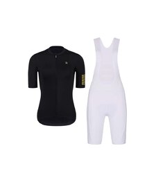 RIVANELLE Rövid kerékpáros mez rövidnadrággal - VICTORIOUS GOLD LADY - fekete/arany