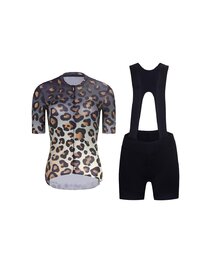 RIVANELLE Rövid kerékpáros mez rövidnadrággal - WILDCAT  - barna/fekete