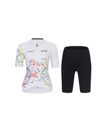 RIVANELLE Rövid kerékpáros mez rövidnadrággal - MAAPPI ELITE - sárga/fehér