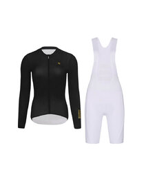 HOLOKOLO Rövid kerékpáros mez rövidnadrággal - VICTORIOUS ELITE - fehér/fekete