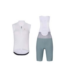 RIVANELLE Rövid kerékpáros mez rövidnadrággal - PURE - zöld/fehér