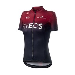 CASTELLI Rövid ujjú kerékpáros mez - TEAM INEOS 2019 LADY - piros/fekete