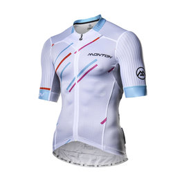 MONTON Rövid ujjú kerékpáros mez - COLORE PIOGGIA - fehér