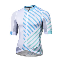 MONTON Rövid ujjú kerékpáros mez - TRAFICCO - fehér/kék