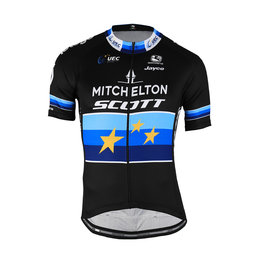 GIORDANA Rövid ujjú kerékpáros mez - MITCHELTON-SCOTT '19 - fekete/kék