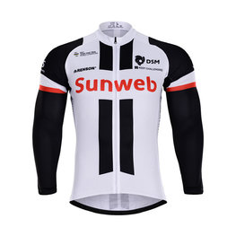 Hosszú ujjú kerékpáros mez - SUNWEB 2018 WINTER - fehér/fekete
