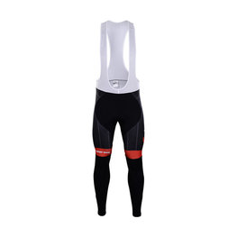 Hosszú kerékpáros nadrág kantárral - TREK 2018 WINTER - piros/fekete