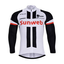 Hosszú ujjú kerékpáros mez nyári - SUNWEB 2018 SUMMER - fehér/fekete