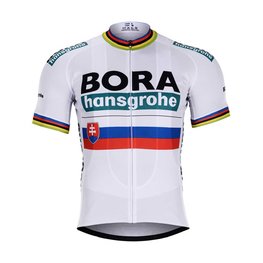BONAVELO Rövid ujjú kerékpáros mez - BORA UCI 2019 KIDS - fehér