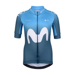 BONAVELO Rövid ujjú kerékpáros mez - MOVISTAR 2020 KIDS - fehér/kék