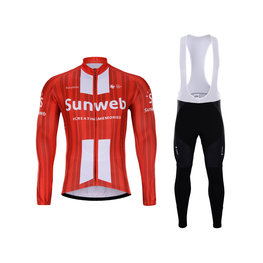 BONAVELO Kerékpáros téli szett - SUNWEB 2020 WINTER - piros/fehér/fekete