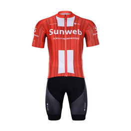BONAVELO Rövid kerékpáros mez rövidnadrággal - SUNWEB 2020 - fekete/piros