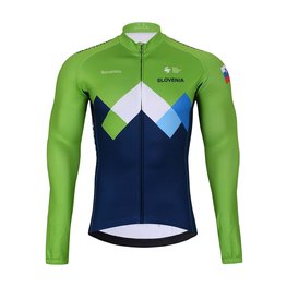 BONAVELO Hosszú ujjú kerékpáros mez - SLOVENIA - kék/zöld