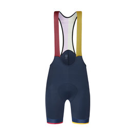 SANTINI Rövid kerékpáros nadrág kantárral - LA VUELTA 2018 - sárga/piros/fekete