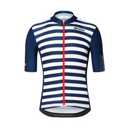 SANTINI Rövid ujjú kerékpáros mez - LA VUELTA 2018 - fehér/kék