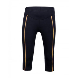 SANTINI 3/4-es kerékpáros nadrág kantár nélkül - WORUN LADY - narancssárga/fekete