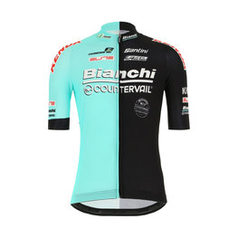 SANTINI Rövid ujjú kerékpáros mez - TEAM BIANCHI 2019 - fekete/türkiz