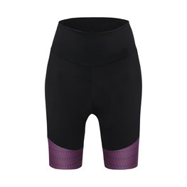 SANTINI Rövid kerékpáros nadrág kantár nélkül - RITMO LADY  - piros/fekete