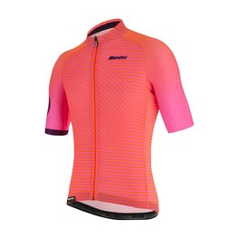 SANTINI Rövid ujjú kerékpáros mez - KARMA MILLE - rózsaszín/narancssárga