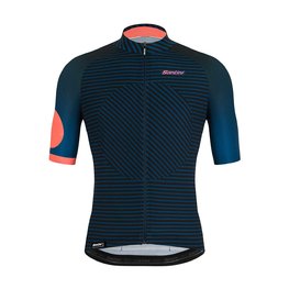 SANTINI Rövid ujjú kerékpáros mez - KARMA MILLE - kék/rózsaszín