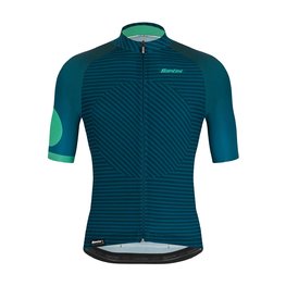 SANTINI Rövid ujjú kerékpáros mez - KARMA MILLE - kék/zöld