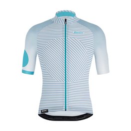 SANTINI Rövid ujjú kerékpáros mez - KARMA MILLE - világoskék/fehér