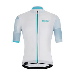 SANTINI Rövid ujjú kerékpáros mez - MITO SPILLO - világoskék/fehér