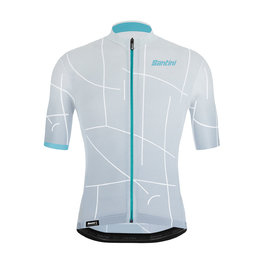 SANTINI Rövid ujjú kerékpáros mez - TONO PURO - fehér/világoskék