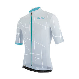 SANTINI Rövid ujjú kerékpáros mez - TONO PURO - fehér/világoskék