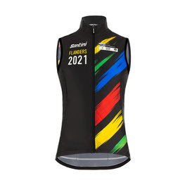 SANTINI Kerékpáros mellény - UCI WC FLANDERS 2021 - szivárványos/fekete