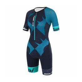 SANTINI Kerékpáros overál - X IRONMAN CUPIO LADY - kék