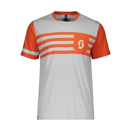 SCOTT Rövid ujjú kerékpáros póló - TRAIL FLOW DRI - narancssárga/szürke