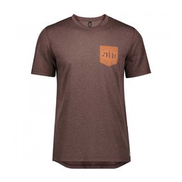 SCOTT Rövid ujjú kerékpáros póló - TRAIL FLOW DRI - bordó