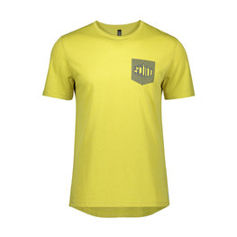 SCOTT Rövid ujjú kerékpáros póló - TRAIL FLOW DRI - sárga
