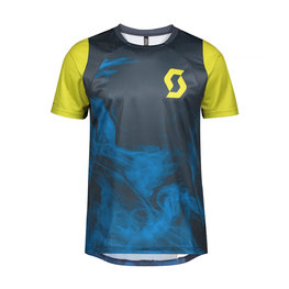 SCOTT Rövid ujjú kerékpáros mez - TRAIL VERTIC - kék/sárga