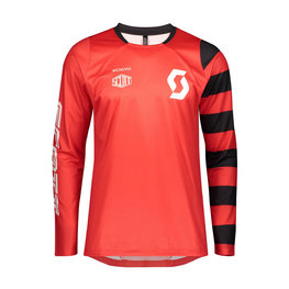 SCOTT Hosszú ujjú kerékpáros mez nyári - TRAIL VERTIC SUMMER - piros/fehér