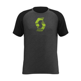 SCOTT Rövid ujjú kerékpáros póló - 10 ICON RAGLAN - fekete/szürke