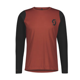 SCOTT Hosszú ujjú kerékpáros mez nyári - TRAIL PROGRESSIVE - piros/fekete