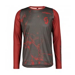 SCOTT Hosszú ujjú kerékpáros mez nyári - TRAIL VERTIC LS - szürke/piros